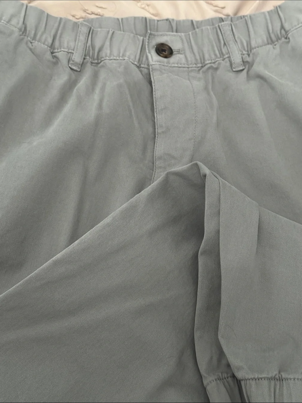 Men's Light Gray Casual Elastic-Waist Pants joggers